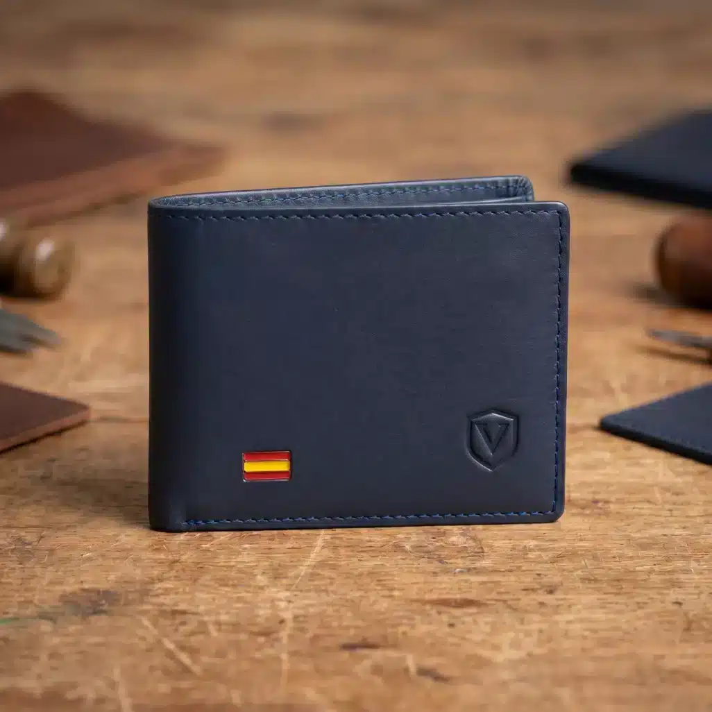 Cartera billetera azul bandera españa