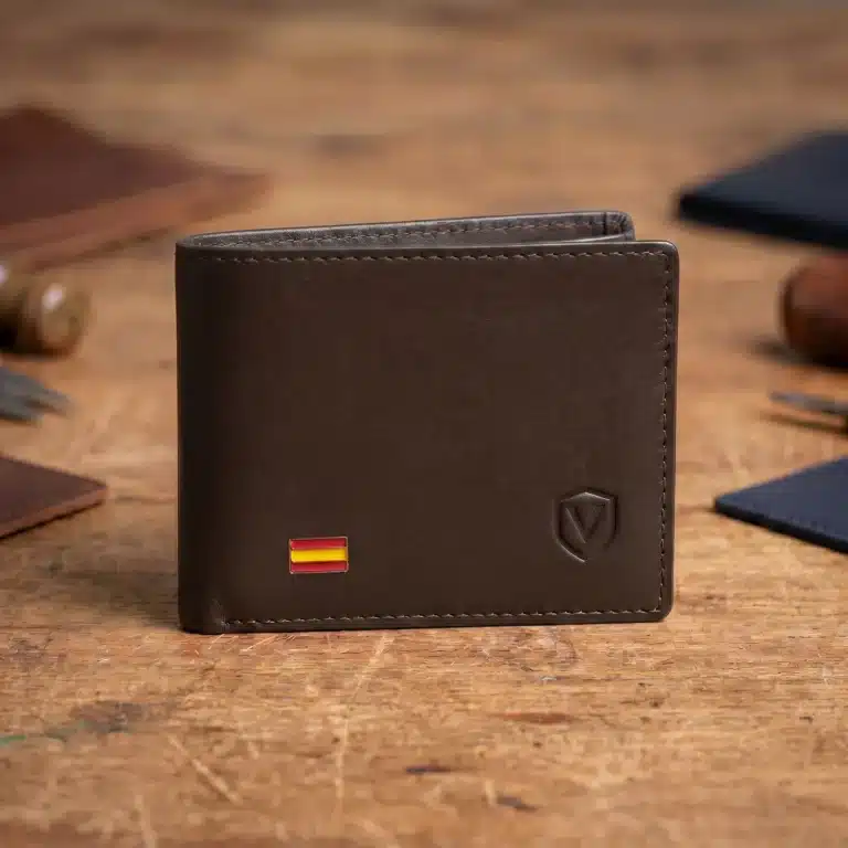 Cartera billetera marrón bandera españa