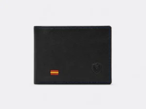 Cartera billetera negra con bandera de españa